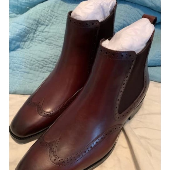 BRAND NEW MENS STYLISH BROWN FALL CHELSEA BOOTS NWT - Picture 4 of 10